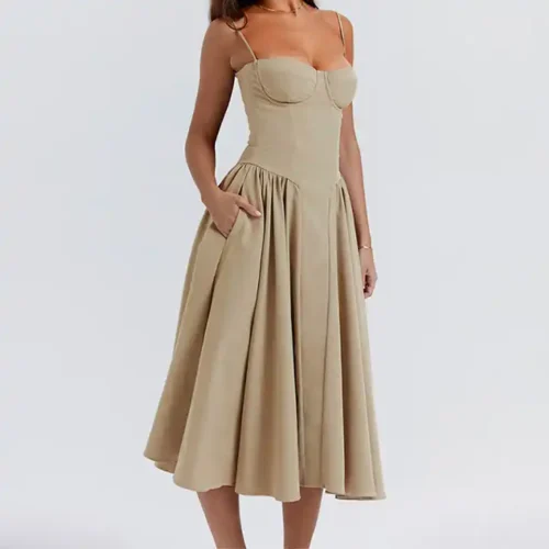 Solid Strap Midi - beige