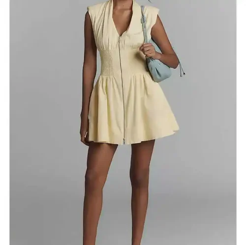 Girl Mini Placket Elastic Waist Sleeveless With Utility Pockets Breezy Summer