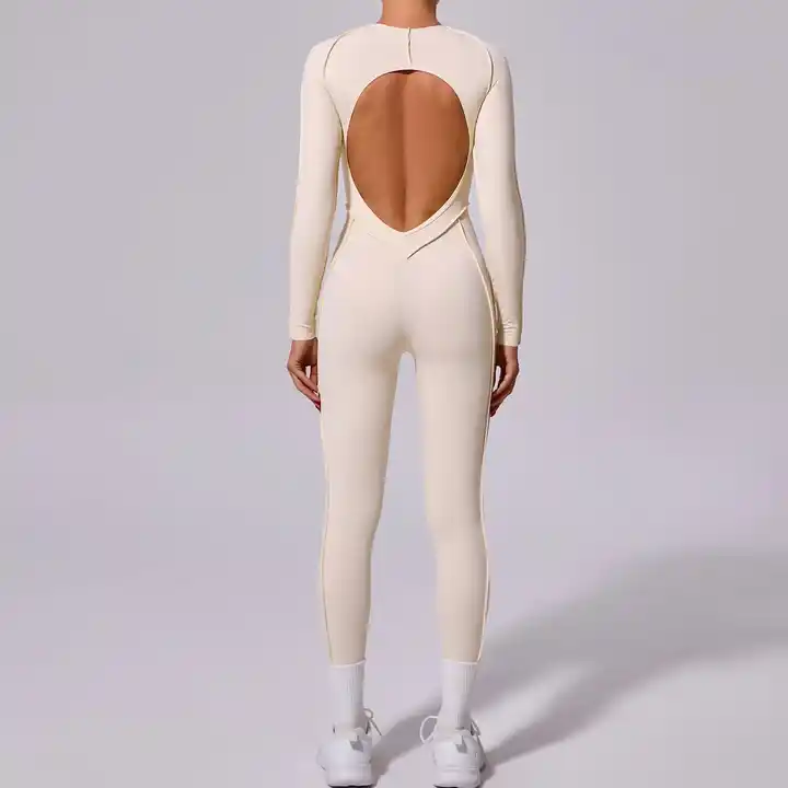 Workout Carved Jumpsuit - White - Image 2