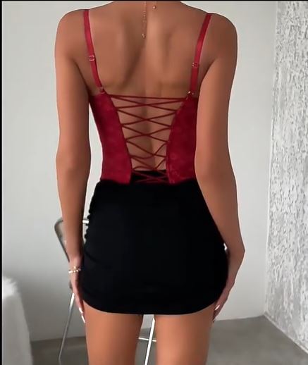 Backless Fishbone Corset Lace Hook Cami Top - Image 5