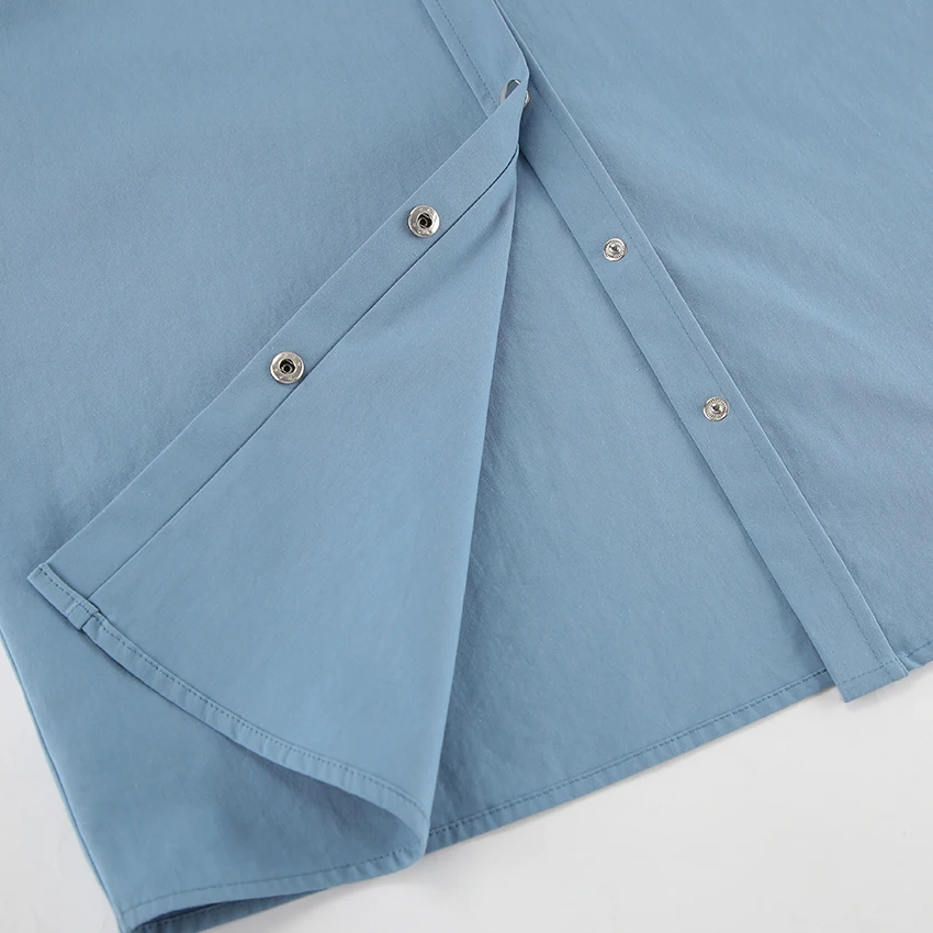 Lapel Sleeves Long Autumn Cotton Comute Shacket - Image 4