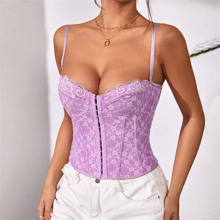 Backless Fishbone Corset Lace Hook Cami Top - Image 10