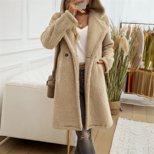 Teddy Fleece Hooded Warmest Long Coat