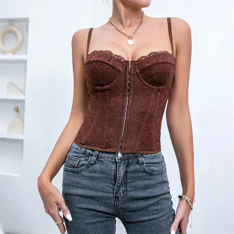 Backless Fishbone Corset Lace Hook Cami Top - Image 9