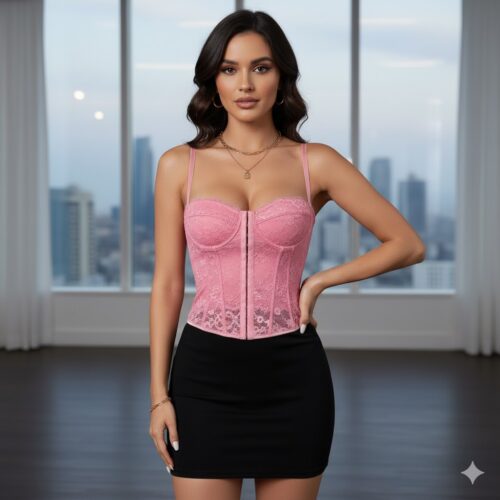 Backless Fishbone Corset Lace Hook Cami Top