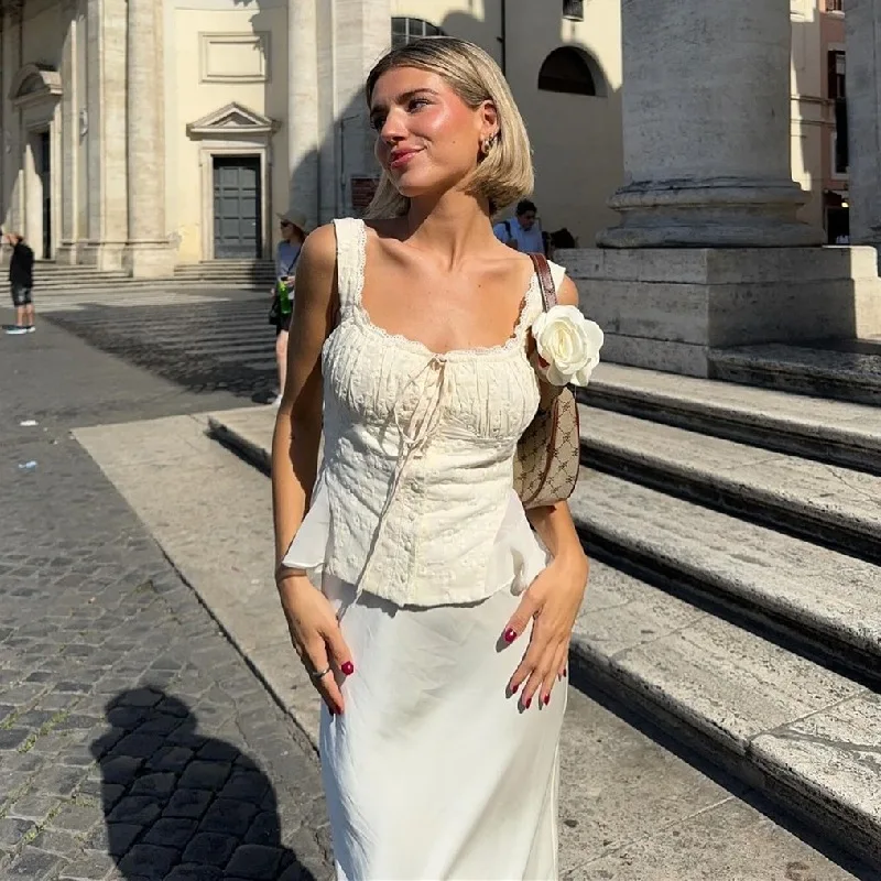 Ivory Off-Shoulder Corset Mermaid Maxi Co-Ords Set - Image 2